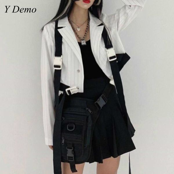 new cusual short buckle strap blazer women long sleeve ribbon jacket, White;black
new cusual short buckle strap blazer women long sleeve ribbon jacket, White;black