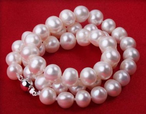 beaded necklaces 9-10mm white south sea natural pearl necklace 18inch, Silver
beaded necklaces 9-10mm white south sea natural pearl necklace 18inch, Silver