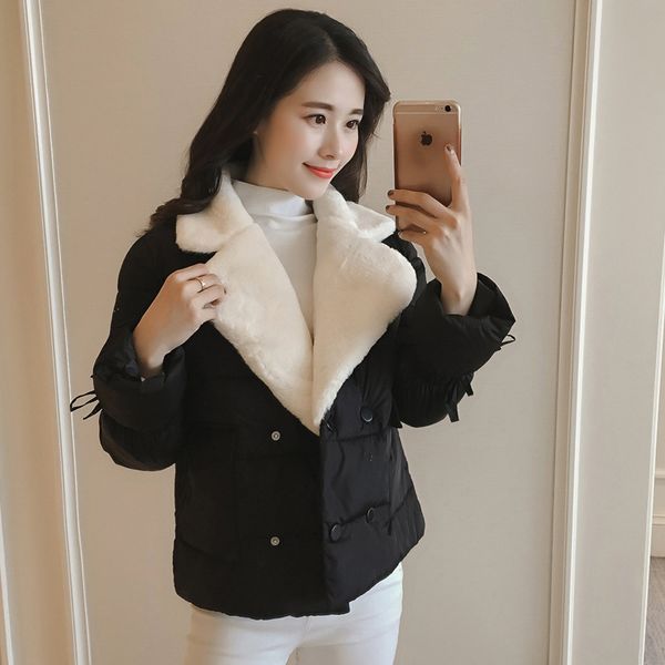 loose short clothes down cotton suit-dress cotton-padded coat winter jacket women, Black
loose short clothes down cotton suit-dress cotton-padded coat winter jacket women, Black