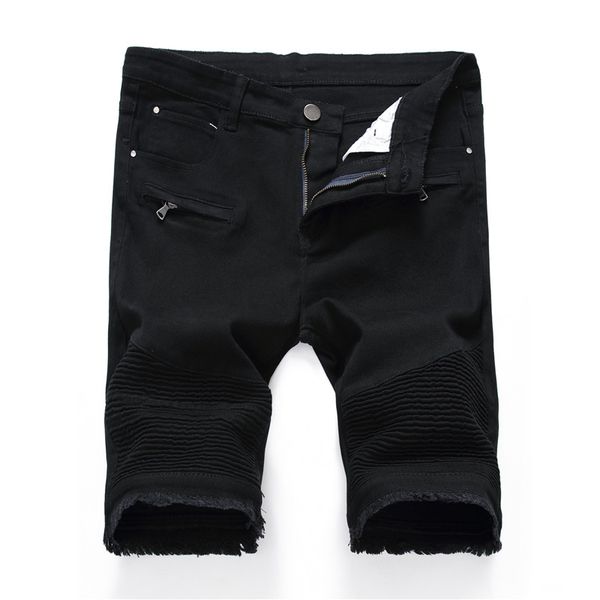 stretch holes mens jean shorts summer straight knee length designer regular mens shorts, Blue
stretch holes mens jean shorts summer straight knee length designer regular mens shorts, Blue
