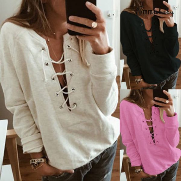 new fashion women bandage hoodies loose long sleeve lace solid sweatshirts lady casual hoodies shirt size s-xl, Black
new fashion women bandage hoodies loose long sleeve lace solid sweatshirts lady casual hoodies shirt size s-xl, Black