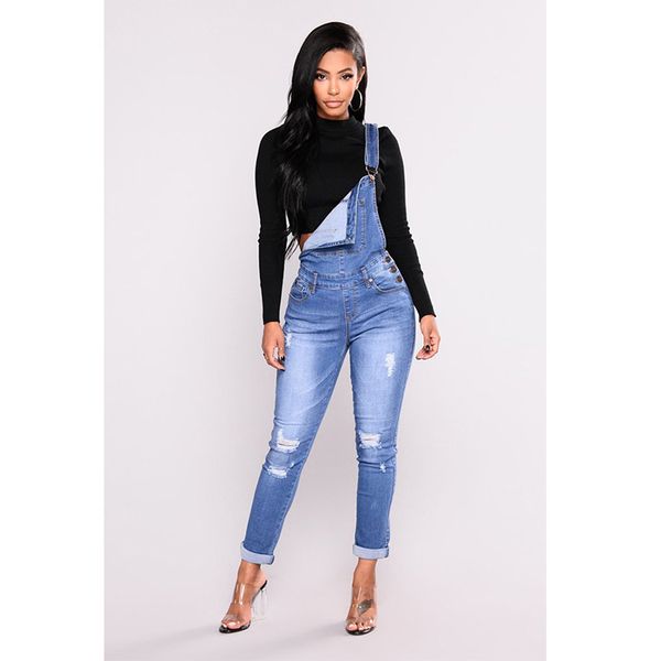 selling jeans suspender pants women's with holes slimming skinny jeans women's, Blue
selling jeans suspender pants women's with holes slimming skinny jeans women's, Blue