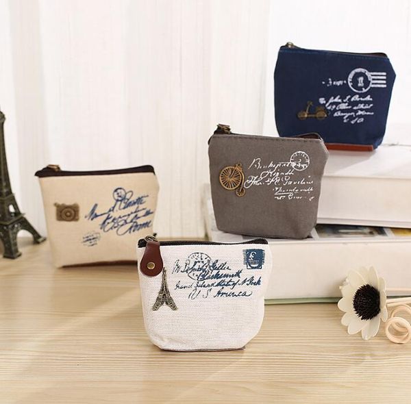 women retro canvas camera cycling printing short coin purses, Red;black 
women retro canvas camera cycling printing short coin purses, Red;black