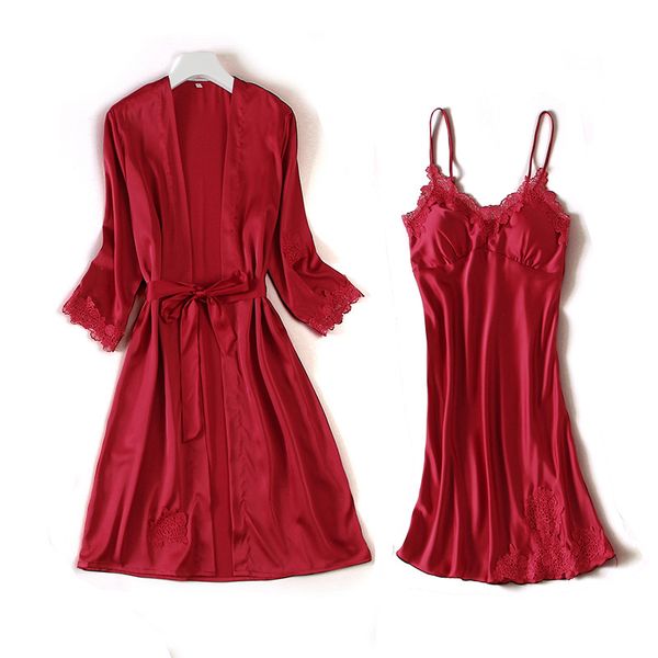 short kimono gown 2pcs homewear burgundy women bride bridesmaid wedding robe set casual soft twinset robe set nightgown, Black;red
short kimono gown 2pcs homewear burgundy women bride bridesmaid wedding robe set casual soft twinset robe set nightgown, Black;red
