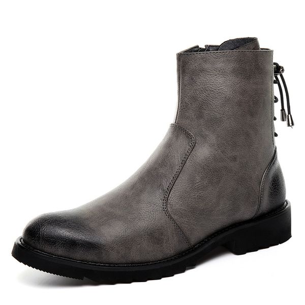 zipper leather men ankle boots fashion winter snow boots back side lace-up formal oxford dress boots, Black
zipper leather men ankle boots fashion winter snow boots back side lace-up formal oxford dress boots, Black
