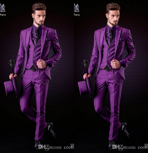 2019 fashion purple groom tuxedos peak lapel groomsmen mens wedding dress handsome man jacket blazer 3 piece suit(jacket+pants+vest+tie), Black;gray
2019 fashion purple groom tuxedos peak lapel groomsmen mens wedding dress handsome man jacket blazer 3 piece suit(jacket+pants+vest+tie), Black;gray