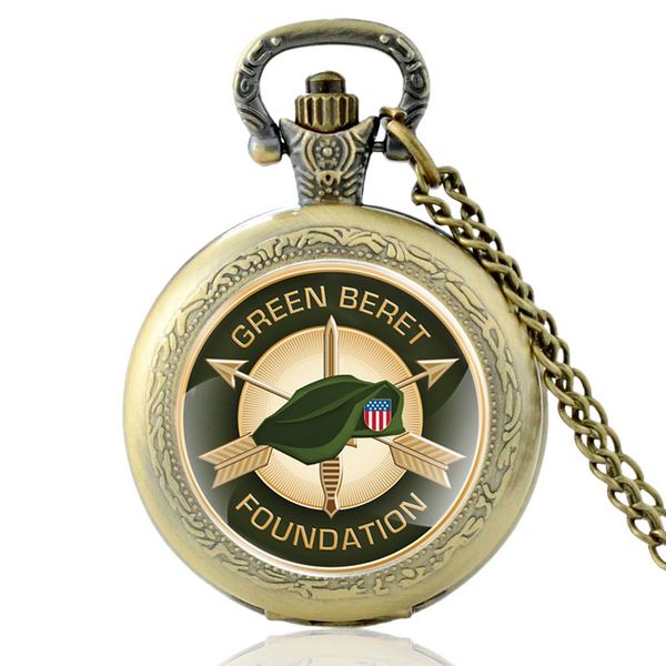 vintage green beret foundation symbo glass dome quartz pocket watch classic men women bronze necklace pendant gifts, Slivery;golden
vintage green beret foundation symbo glass dome quartz pocket watch classic men women bronze necklace pendant gifts, Slivery;golden