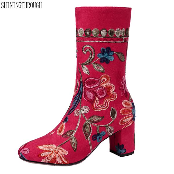 women embroider flower high heelsboots ladies shoes woman party dancing pumps elegant genuine leather boots size 41 42 43, Black
women embroider flower high heelsboots ladies shoes woman party dancing pumps elegant genuine leather boots size 41 42 43, Black