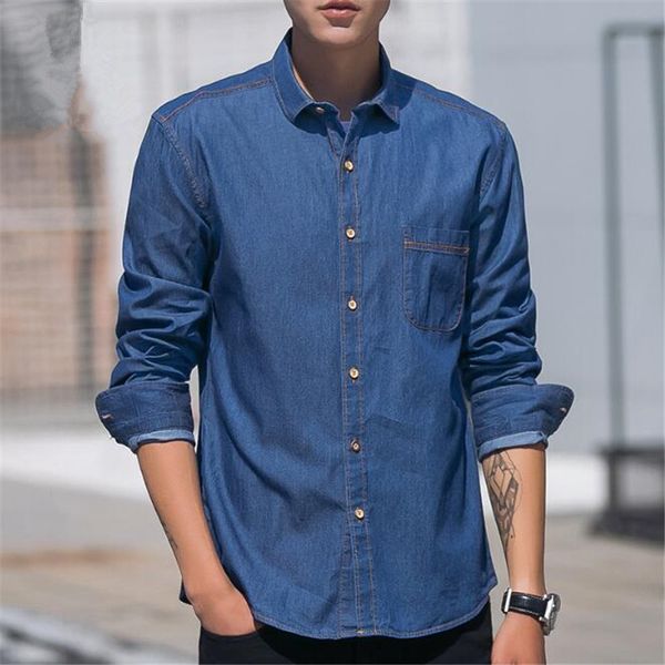 new 2019 autumn denim shirts men fashion brand 100% cotton long sleeve casual men shirts black denim shirt male g0029, White;black
new 2019 autumn denim shirts men fashion brand 100% cotton long sleeve casual men shirts black denim shirt male g0029, White;black