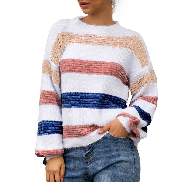 plus size striped women knitted sweater 2019 autumn pullover jumper long sleeve round neck sweater women winter 2019, White;black
plus size striped women knitted sweater 2019 autumn pullover jumper long sleeve round neck sweater women winter 2019, White;black