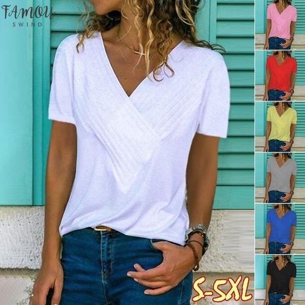 casual women summer t shirt v neck short sleeve loose shirt solid color plus size women clothes fashion summer cotton s 5xl, White
casual women summer t shirt v neck short sleeve loose shirt solid color plus size women clothes fashion summer cotton s 5xl, White