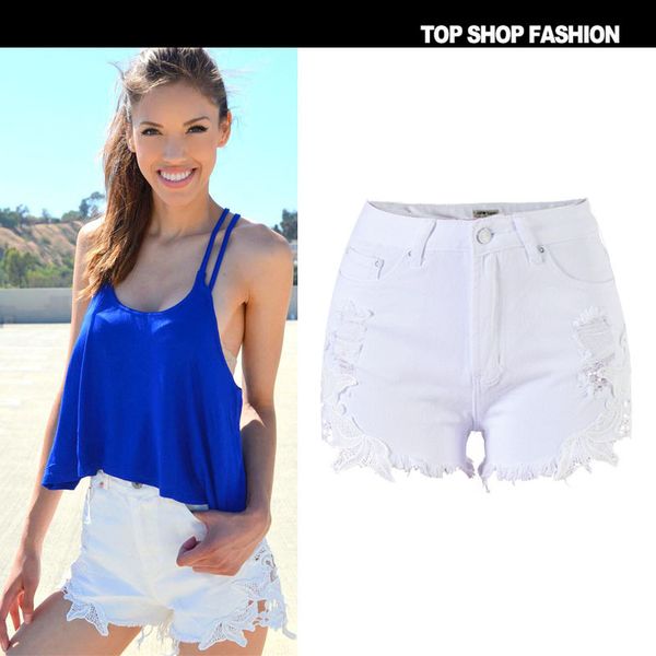 new lace splice denim shorts women 2018 summer fashion ripped tassel jeans short feminino vintage high waist slim short hot, White;black
new lace splice denim shorts women 2018 summer fashion ripped tassel jeans short feminino vintage high waist slim short hot, White;black