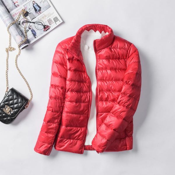 2019 spring and autumn women's short down jacket slim collar slim short coat, Black
2019 spring and autumn women's short down jacket slim collar slim short coat, Black