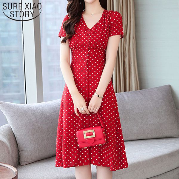 fashion summer women dresses 2019 dot a-line office lady chiffon dress empire v-neck red dress of women button 3527 50, Black;pink
fashion summer women dresses 2019 dot a-line office lady chiffon dress empire v-neck red dress of women button 3527 50, Black;pink