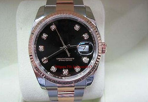 christmas gift mens steel rose gold model 116231 factory black diamond dial, Slivery;brown
christmas gift mens steel rose gold model 116231 factory black diamond dial, Slivery;brown