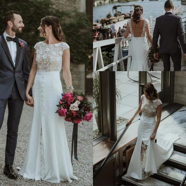 charming mermaid wedding dresses lace appliqued cap sleeves backless floor length wedding dress bridal gowns vestidos de noiva, White
charming mermaid wedding dresses lace appliqued cap sleeves backless floor length wedding dress bridal gowns vestidos de noiva, White
