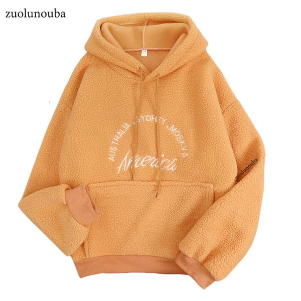women's hoodies & sweatshirts zuolunouba winter casual fleece coat letter embroidery pullover loose hooded orange cashmere women sweats, Black
women's hoodies & sweatshirts zuolunouba winter casual fleece coat letter embroidery pullover loose hooded orange cashmere women sweats, Black