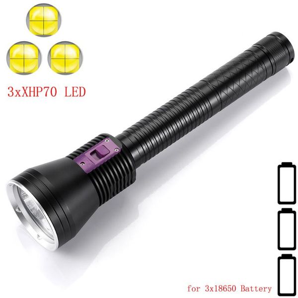 high lumens led diving 3 x xhp70.2 white / yellow light underwater 100m waterproof tactical torch dive lamp
high lumens led diving 3 x xhp70.2 white / yellow light underwater 100m waterproof tactical torch dive lamp