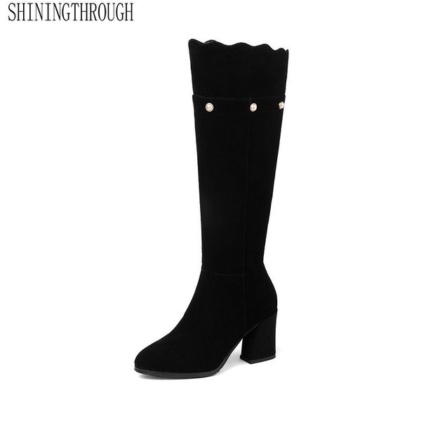 gemuine leather retro quality women knee high boots high heels autumn winter long snow boots female punk motorcycle, Black
gemuine leather retro quality women knee high boots high heels autumn winter long snow boots female punk motorcycle, Black