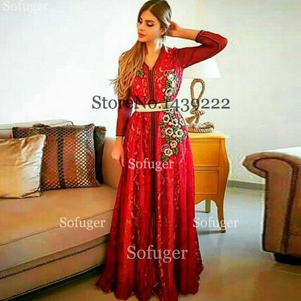 red lace moroccan kaftan evening dresses flowers appliques karakoualgerois tradition dress arabic muslim special occasion, White;black
red lace moroccan kaftan evening dresses flowers appliques karakoualgerois tradition dress arabic muslim special occasion, White;black