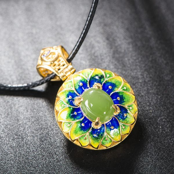 retro thai silver jewelry s925 sterling silver cloisonne three gemstone pendant models enamel craft female pendant
retro thai silver jewelry s925 sterling silver cloisonne three gemstone pendant models enamel craft female pendant