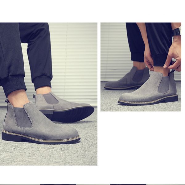 men's boots shoes genuine cow leather slip-on ankle rubber pigskin patchwork eva round toe spring/autumn sewing low heel, Black
men's boots shoes genuine cow leather slip-on ankle rubber pigskin patchwork eva round toe spring/autumn sewing low heel, Black
