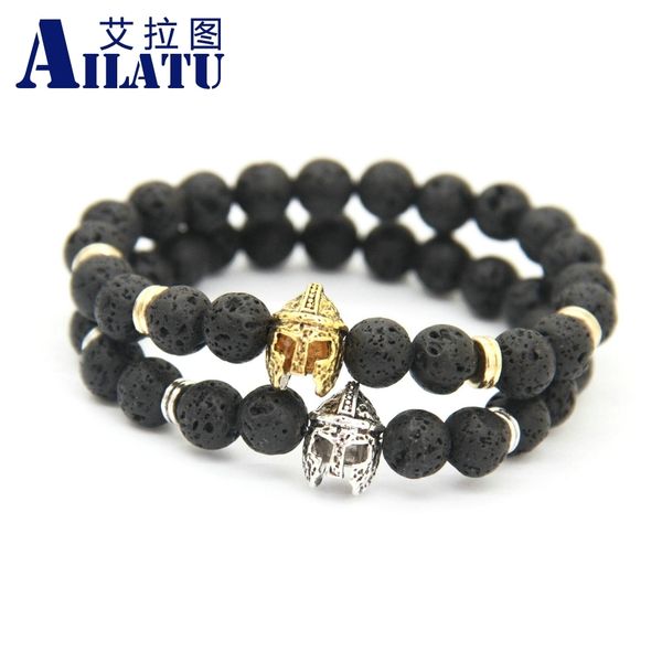 ailatu fashion spartan warrior helmet bracelet with energy lava stone beads men bracelet, Golden;silver
ailatu fashion spartan warrior helmet bracelet with energy lava stone beads men bracelet, Golden;silver