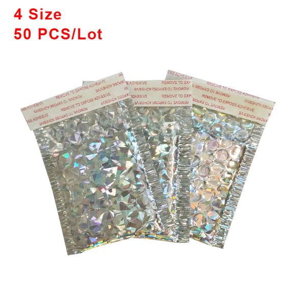 50 pcs/ lot holographic aluminized bubble bag thicken bubble envelope high-end co-extruded film clothing express foam envelopes
50 pcs/ lot holographic aluminized bubble bag thicken bubble envelope high-end co-extruded film clothing express foam envelopes