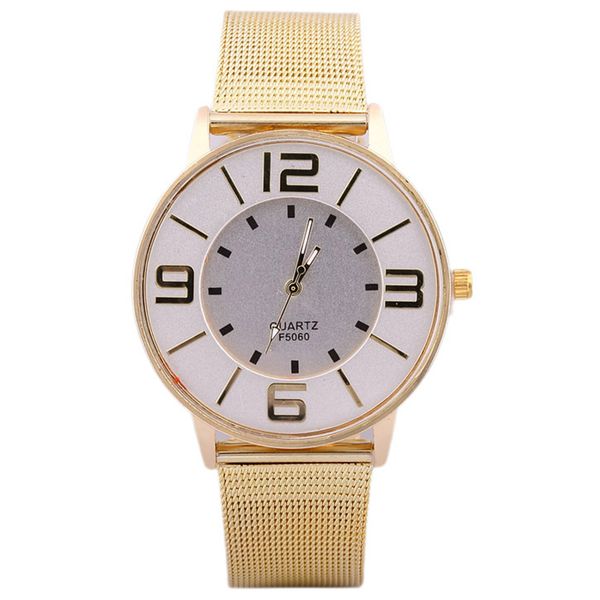 women watch gold bling stainless steel quartz large dial number wrist watch, Slivery;brown
women watch gold bling stainless steel quartz large dial number wrist watch, Slivery;brown