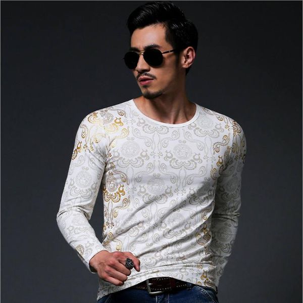 panelled fashion 3d gold foil t-shirt spring brand men printing long sleeve slim t shirt men shirt clothing elastic tee elegant, White;black
panelled fashion 3d gold foil t-shirt spring brand men printing long sleeve slim t shirt men shirt clothing elastic tee elegant, White;black