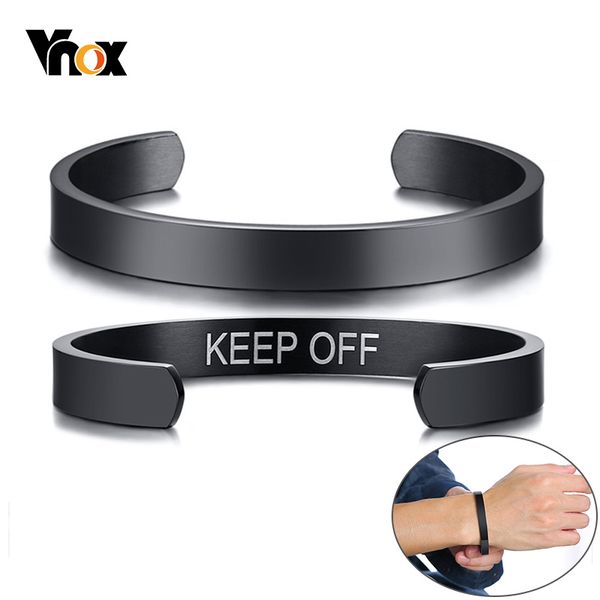 vnox mens black inspirational cuff bracelets bangles with custom words: keep off keep moving forward pass positive energy gifts, White
vnox mens black inspirational cuff bracelets bangles with custom words: keep off keep moving forward pass positive energy gifts, White
