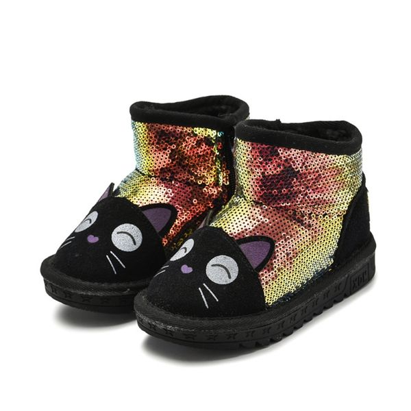 *warm kids snow boots for children new toddler sequins cartoon cat winter child shoes non-slip flat round toe girls baby boots, Black;grey
*warm kids snow boots for children new toddler sequins cartoon cat winter child shoes non-slip flat round toe girls baby boots, Black;grey