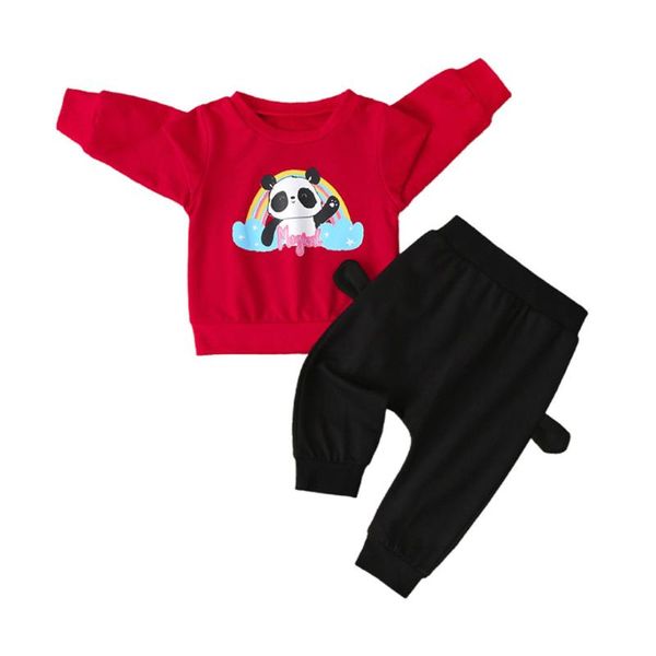 kancoold boy baby long sleeve panda alphabet rainbow print sweater + solid color panda ear bunch pants set, White
kancoold boy baby long sleeve panda alphabet rainbow print sweater + solid color panda ear bunch pants set, White