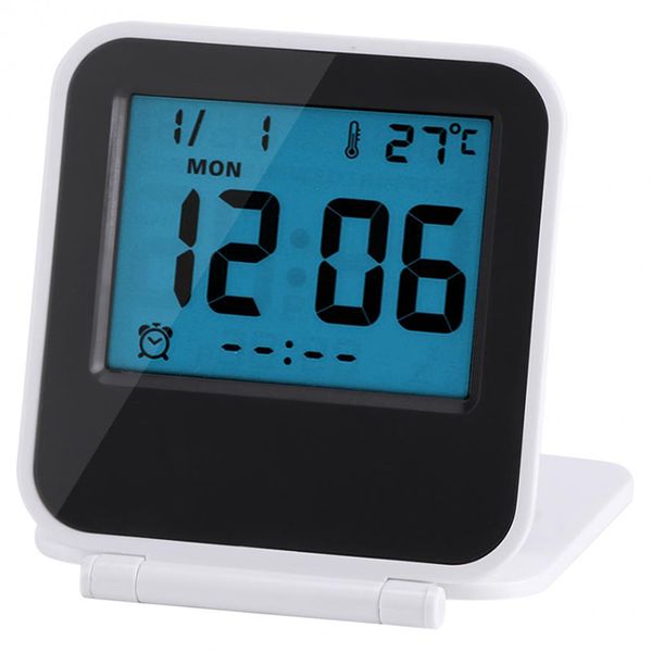 

promotion alarm clock portable foldable tabletravel digital alarm clock with temperature calendar date week kitchen c