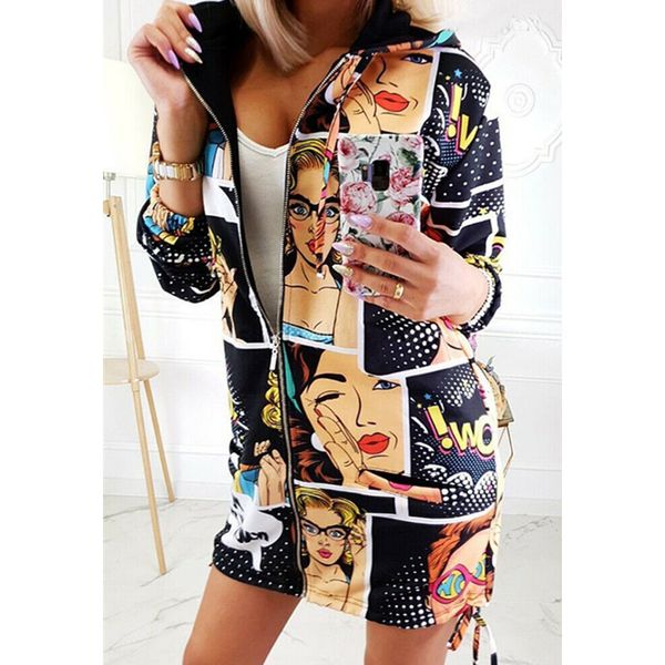 women's zipper coat printing long sleeve loose hooded outwear ladies jacket casual coats and jackets women streetwear, Black;brown
women's zipper coat printing long sleeve loose hooded outwear ladies jacket casual coats and jackets women streetwear, Black;brown