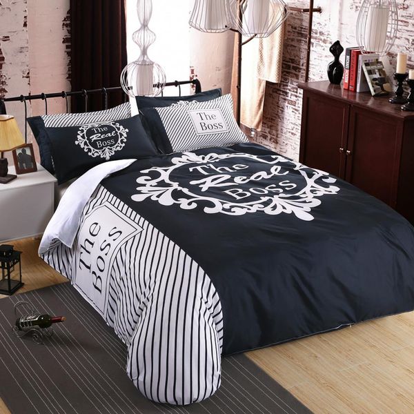boss black and white his/her like bedding set duvet cover bed sheet pillow case king size bed linen set 3/4pcs
boss black and white his/her like bedding set duvet cover bed sheet pillow case king size bed linen set 3/4pcs