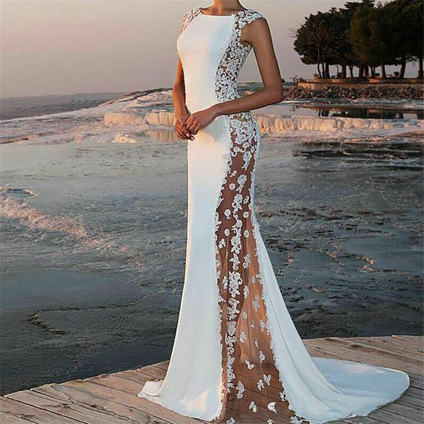 women floral lace patchwork evening party prom gown ladies formal natural waist long dress o neck floor-length maxi vestidos, Black;gray
women floral lace patchwork evening party prom gown ladies formal natural waist long dress o neck floor-length maxi vestidos, Black;gray