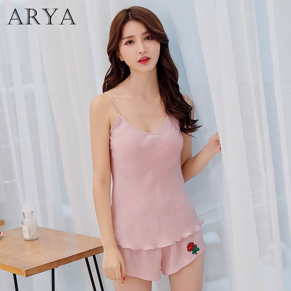 arya women summer sleepwear ladies shorts pajamas sets solid strap shorts satin pajama loose female nightwear suits, Black;red
arya women summer sleepwear ladies shorts pajamas sets solid strap shorts satin pajama loose female nightwear suits, Black;red