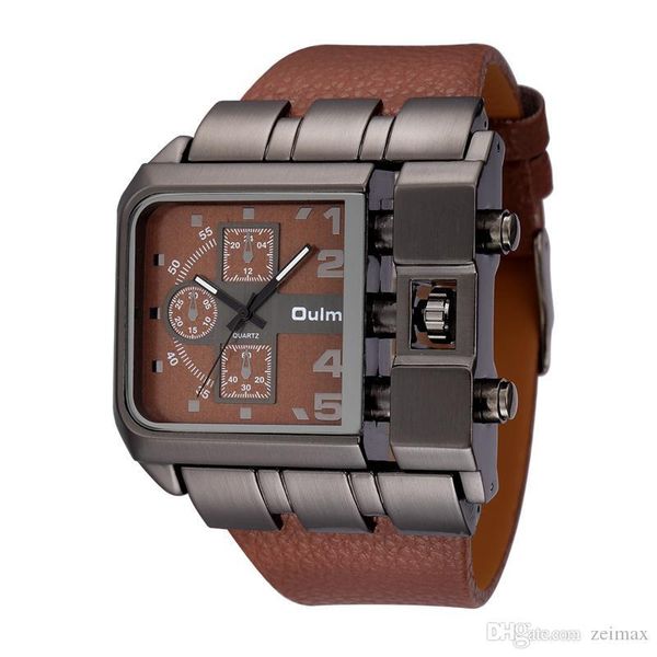 oulm brand original unique design square men wristwatch wide big dial casual leather strap quartz watch male sport watches, Slivery;brown
oulm brand original unique design square men wristwatch wide big dial casual leather strap quartz watch male sport watches, Slivery;brown