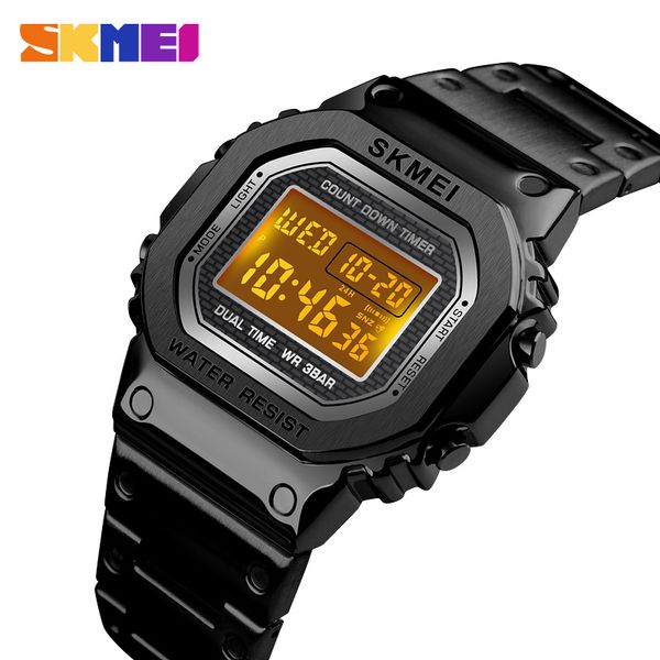 skmei men sports watch famous led digital watches men's watch business men watches waterproof casual stainless steel male clock, Slivery;brown
skmei men sports watch famous led digital watches men's watch business men watches waterproof casual stainless steel male clock, Slivery;brown
