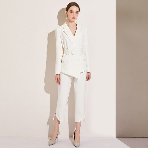 white suit women's clothing in the autumn of 2020 the new fashion temperament with straight canister two-piece, White;black
white suit women's clothing in the autumn of 2020 the new fashion temperament with straight canister two-piece, White;black