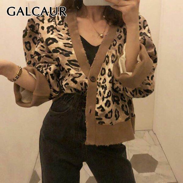 galcaur leopard frayed women's autumn coats v neck long sleeve hit color coat for women fashion korean clothing 2019 new, Black;brown
galcaur leopard frayed women's autumn coats v neck long sleeve hit color coat for women fashion korean clothing 2019 new, Black;brown