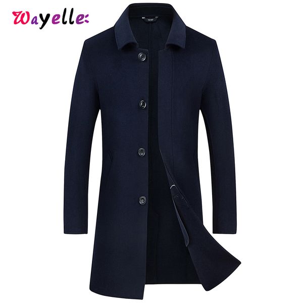 men's young wool blends jackets coats fashion long section trench jackets 2019 slim business casual winter warm overcoat parka, Black
men's young wool blends jackets coats fashion long section trench jackets 2019 slim business casual winter warm overcoat parka, Black
