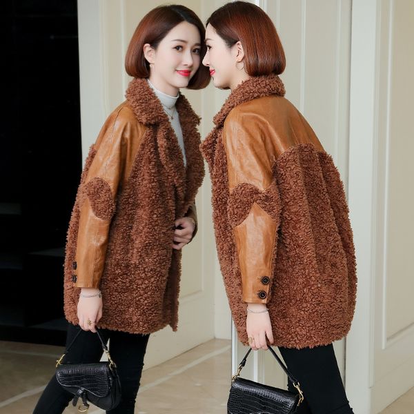 women's fur & faux real coat female 100% wool jacket sheepskin genuine leather autumn winter women clothes 2021 warm zt4818, Black
women's fur & faux real coat female 100% wool jacket sheepskin genuine leather autumn winter women clothes 2021 warm zt4818, Black