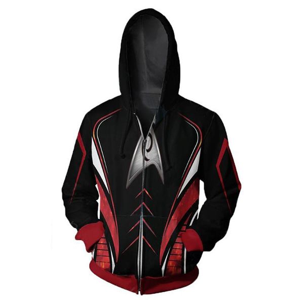 star cospaly hoodie trek sweatshirts zipper print men women cardigan hoody outwear casual hooded coat fall clothes, Black
star cospaly hoodie trek sweatshirts zipper print men women cardigan hoody outwear casual hooded coat fall clothes, Black