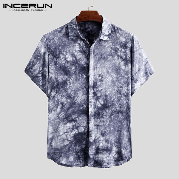 fashion men shirt short sleeve lapel streetwear tie dye gradient camisa summer breathable chic male hawaiian shirts 2020 incerun, White;black
fashion men shirt short sleeve lapel streetwear tie dye gradient camisa summer breathable chic male hawaiian shirts 2020 incerun, White;black