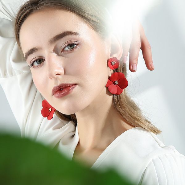 big red flower drop earrings for women 2019 new fine statement dangle earrings jewelry party long bijoux white, Silver
big red flower drop earrings for women 2019 new fine statement dangle earrings jewelry party long bijoux white, Silver