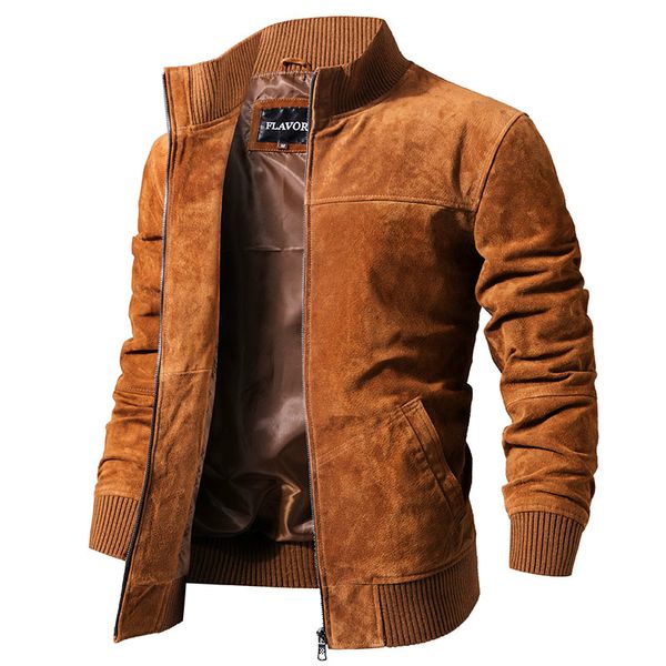 2019 fashion men's slim real leather jacket men pigskin fit genuine leather coat with rib cuff standing collar, Black
2019 fashion men's slim real leather jacket men pigskin fit genuine leather coat with rib cuff standing collar, Black