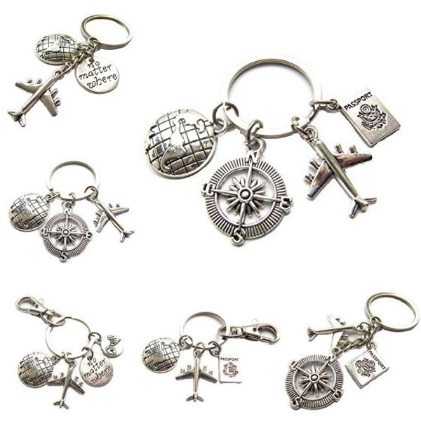 ancient silver passport airplane compass earth no matter where letter tag keychain creative designer keyring couple jewelry travel gift, Slivery;golden
ancient silver passport airplane compass earth no matter where letter tag keychain creative designer keyring couple jewelry travel gift, Slivery;golden