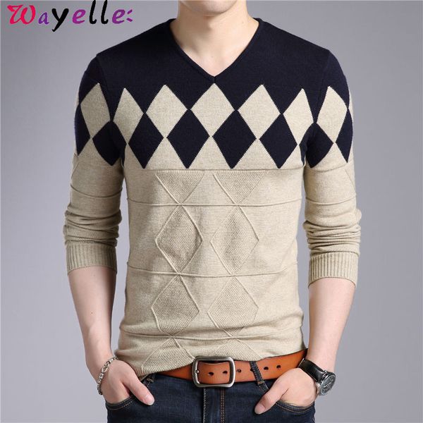 cashmere woolen sweater men 2019 autumn winter slim fit men argyle pattern v-neck pullovers and jumpers christmas sweaters, White;black
cashmere woolen sweater men 2019 autumn winter slim fit men argyle pattern v-neck pullovers and jumpers christmas sweaters, White;black